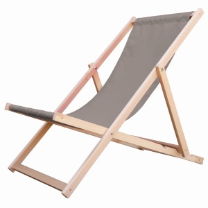 Liegestuhl aus Holz Beige