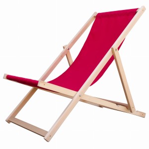 Liegestuhl aus Holz Rot