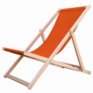 Liegestuhl aus Holz Orange
