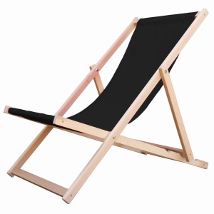 Liegestuhl aus Holz Schwarz