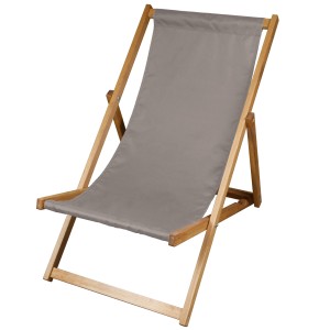 Liegestuhl aus Geöltem Holz Beige