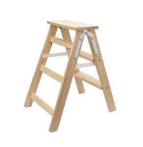 Drewniana Drabina Szerokie Stopnie Taboret