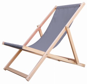 Drewniany leżak plażowy szary